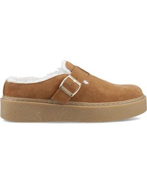 Hush Puppies Tan Blanche Fur Slippers - Brown