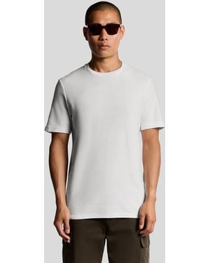 Lyle & Scott Jacquard Dobby Knit T-Shirt - White