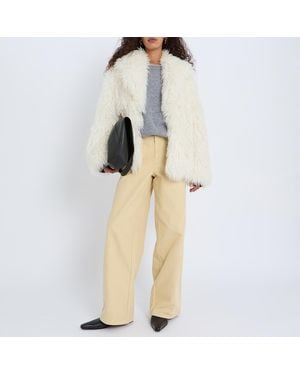 N°· Eleven Charlie Shaggy Fur Coat - Natural