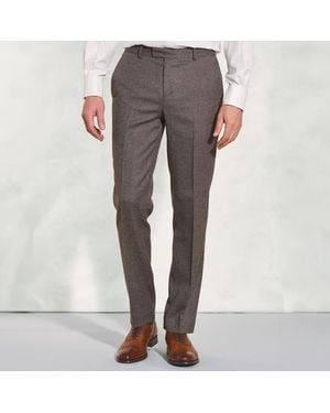Brook Taverner Tailored Fit Clifford Donegal Wool Suit Trousers - Grey
