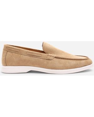Where's That From Trent Suede Slip On Easy Loafer - Natural