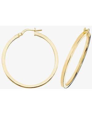 T.H.Baker 9Ct 30Mm Square Edge Hoop Earrings Er947-30 - Metallic