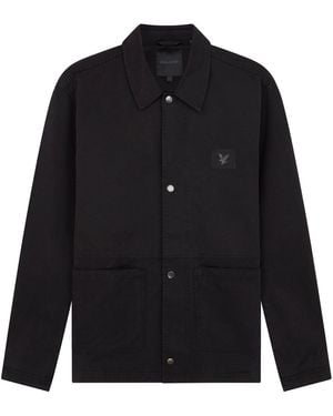 Lyle & Scott Garment Dye Panelled Chore Jacket - Blue