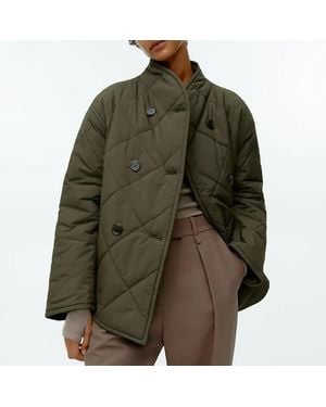 ARKET Quilted Shawl Collar Jacket - Green