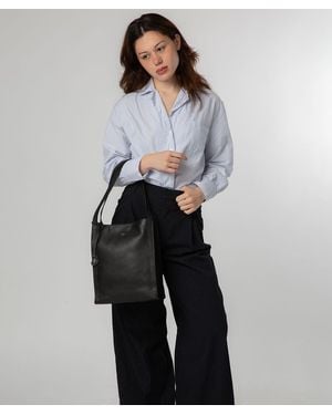 NiNa Amora 'Catarina' Leather Tote Bag - Grey