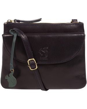 Conkca 'Tillie' Leather Cross Body Bag - Black