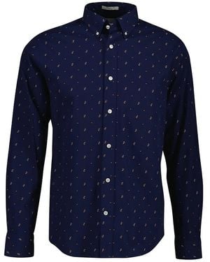 GANT Deep Regular Paisley Coupe Cotton Shirt - Blue