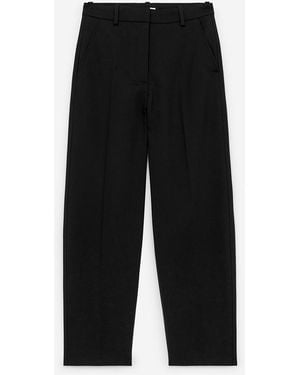ARKET Press Crease Cropped Wool Trousers - Black