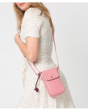 Conkca 'Buzz' Blush Leather Cross Body Phone Bag - Pink