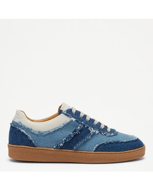 Russell & Bromley Denim Roller Lace Up Trainer - Blue
