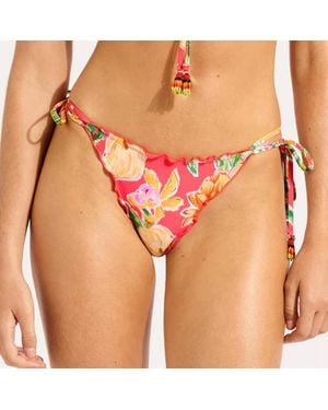 Seafolly Summer Melon Brazillian Tie Side Bikini Bottoms - Orange