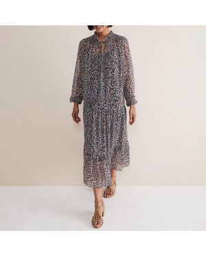 Phase Eight Penele Chiffon Midi Dress - Grey