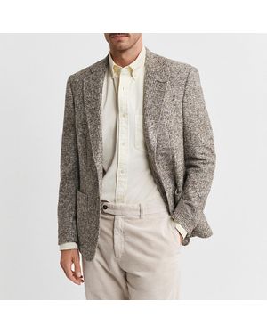 GANT Checked Wool Blend Blazer - Grey