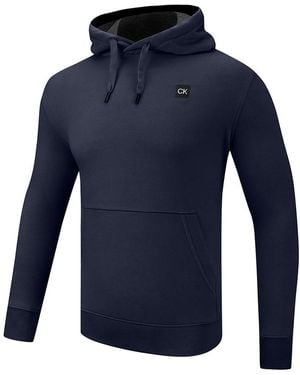 Calvin Klein Fleece Lined Supersoft Cotton Blend Hoodie - Blue