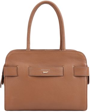 Paul Costelloe Colima Leather Shoulder Bag - Brown