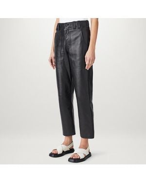 Belstaff Foris Pocket Detail Leather Trousers - Black