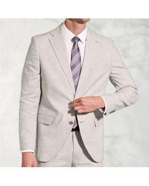 Brook Taverner Tailored Fit Newman Pow Check Occasion Suit Jacket - Grey