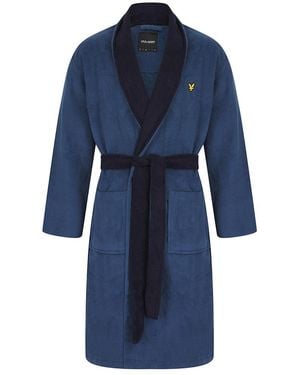 Lyle & Scott Adrian Dark Denim/Peacoat Bathrobe - Blue