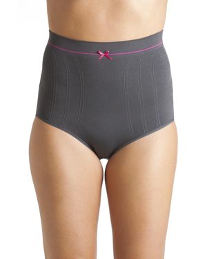 CAMILLE 2 Pack Seamless High Waist Briefs - Grey