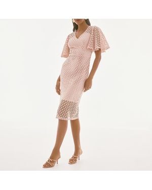 Joseph Ribkoff Blush Guipure Lace Dress - Natural