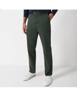 Crew Light Slim Cotton Blend Chino Trousers - Green