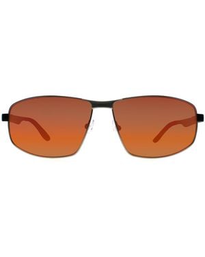 BMW Sunglasses Bs0038 17U Shiny Palladium Mirror - Brown