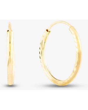 T.H.Baker 9Ct Sleeper Hoop Earrings 1.53.9859 - Metallic