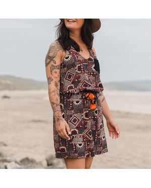 Passenger Patchwork Rivergate Cotton Mini Dress - Black