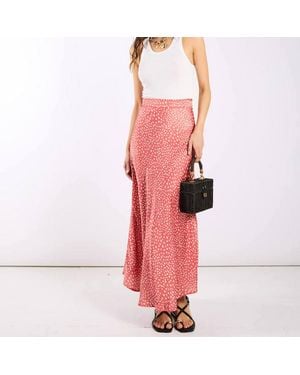 Needs No Label Animal Satin Midi Skirt - Pink