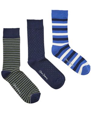 Oliver Sweeney Sunhill 3-Pack Mid-Rise Socks - Blue
