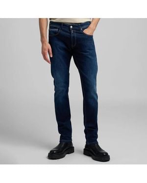 Replay Dark Grover Straight Stretch Jeans - Blue