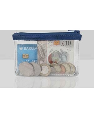 Assots London Dinah' Transparent Zip Top Coin Purse - Blue