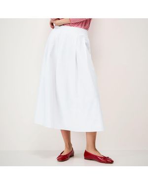 Crew Gabby Cotton Midi Skirt - White