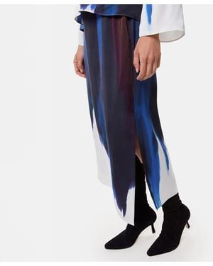 Whistles Ice Dye Print Midi Skirt - Blue