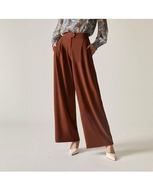 James Lakeland Rust Wide Leg Suit Trousers - Brown