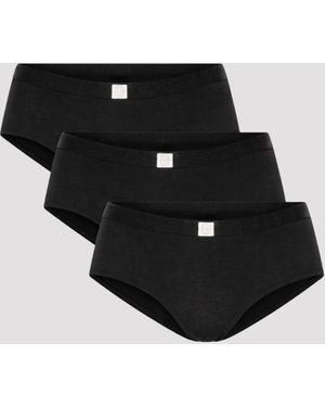 Elle 3 Pack Super Soft Cotton Heritage Patch Shorts - Black