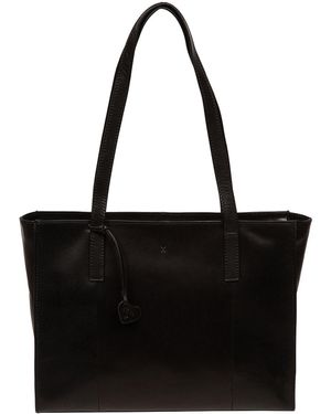 NiNa Amora 'Teya' Leather Tote Bag - Black