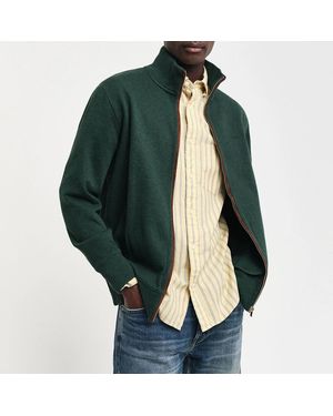 GANT Sacker Rib Full Zip Sweatshirt - Green