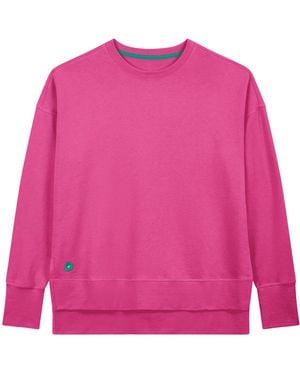 Lounge Organic Cotton Longline Sweatshirt Hot - Pink