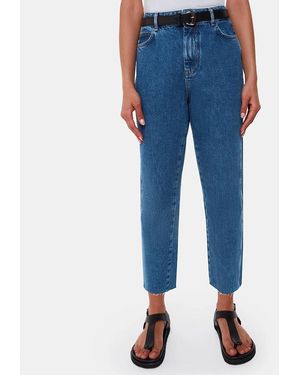 Whistles Authentic Slim Frayed Stretch Jeans - Blue
