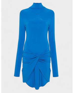 Off-White c/o Virgil Abloh Vi Crepe Twist Mini Dress - Blue