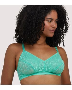 Deja Day Emma Mint Lace Wireless Bra - Green