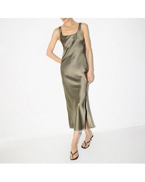 Jigsaw Heavy Satin Slip Dress - Green