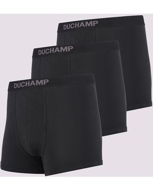 Duchamp Three Pack Luxury Cotton Boxer Briefs - Black