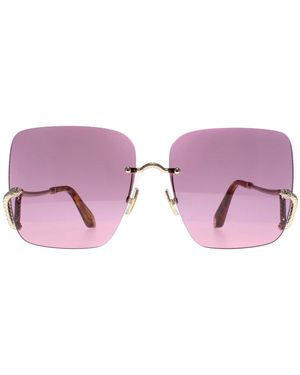 Roberto Cavalli Square Shiny Light Src061 Sunglasses Metal - Purple