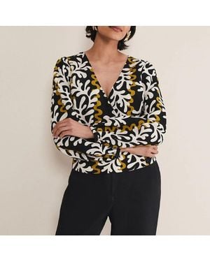 Phase Eight Vienna Wrap Blouse/Multi - Black