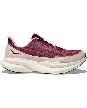 Hoka One One Cherry/Ecru Mach 6 Ls Reformation Monogram Trainers - Purple