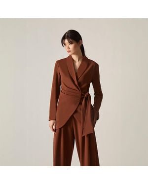 James Lakeland Rust Side Sash Blazer - Brown