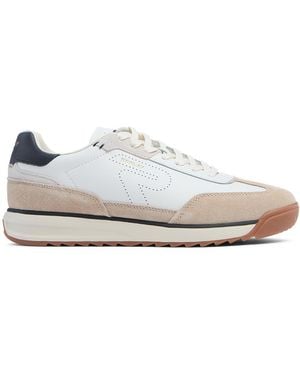 Replay Cream Suede Insert Leather Trainers - White