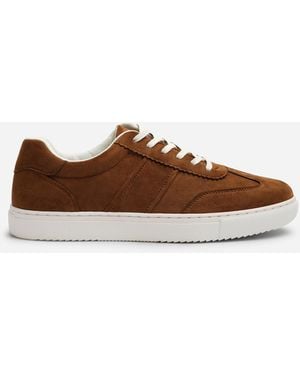 Where's That From Clark Low Cut Lace Up Trainers - Brown